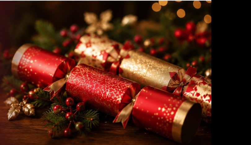Premium red and gold Christmas Crackers